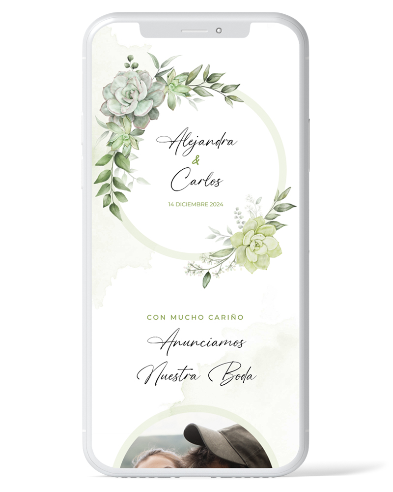 Vista previa de la invitación en celular