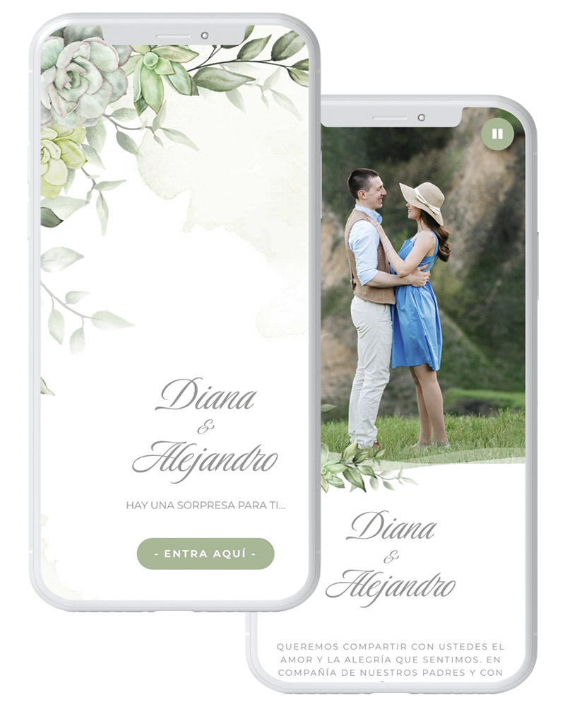 Vista previa de la invitación en celular